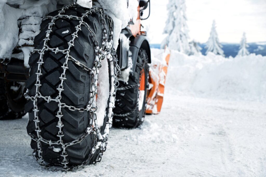 TruckClaws can be used in conjunction with other traction equipment such as snow chains or winches