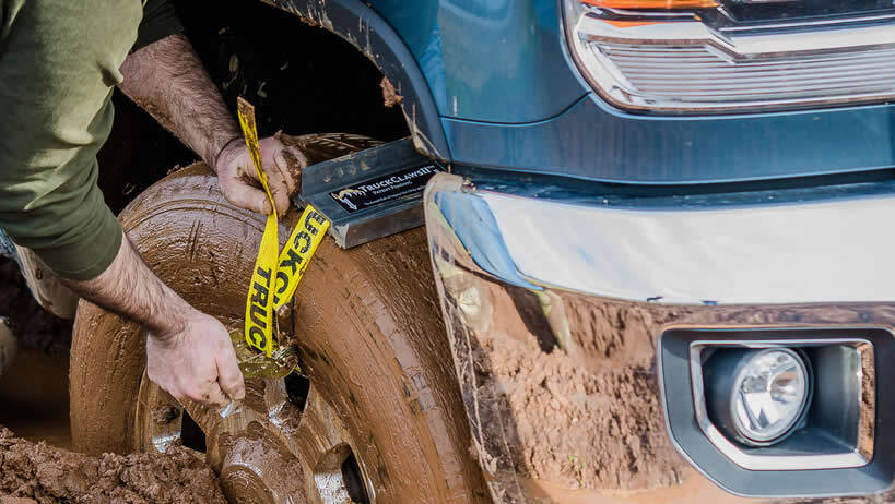 Get your truck unstuck from the mud with TruckClaws traction aid