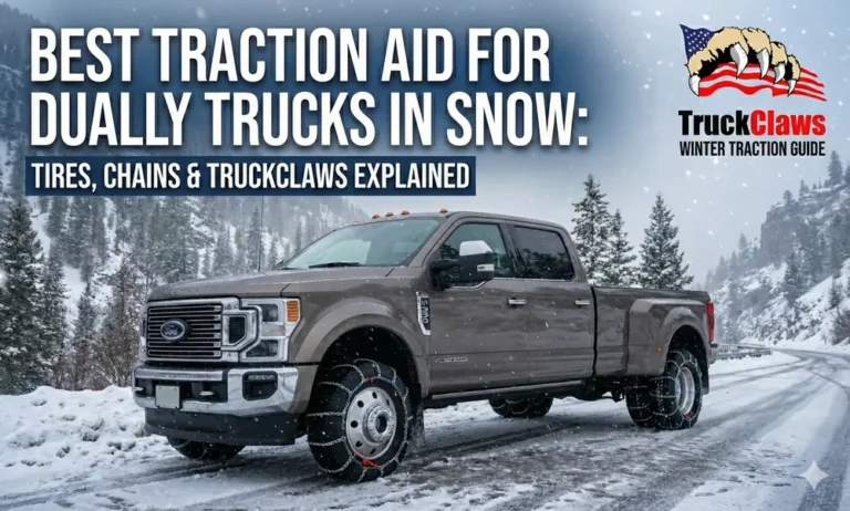 Best Traction Aid for Dually Trucks in Snow Tires, Chains & TruckClaws Explained Best Traction Aid for Dually Trucks in Snow Tires, Chains & TruckClaws Explained