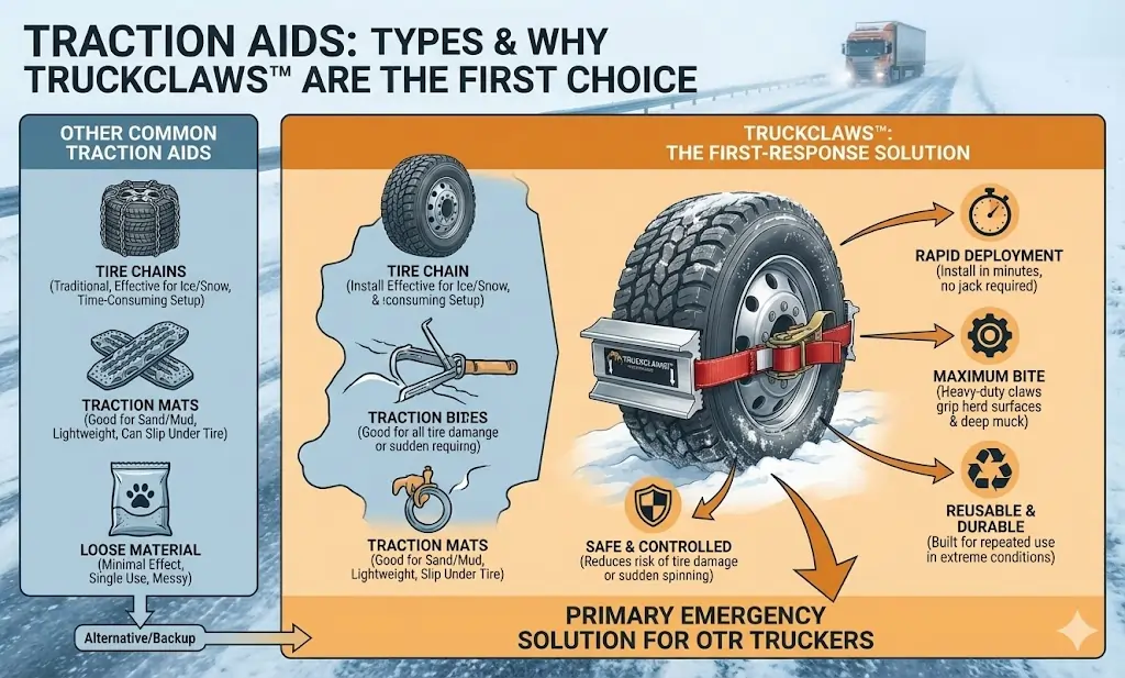 What Are the Different Types of Traction Aids and Why Use TruckClaws First